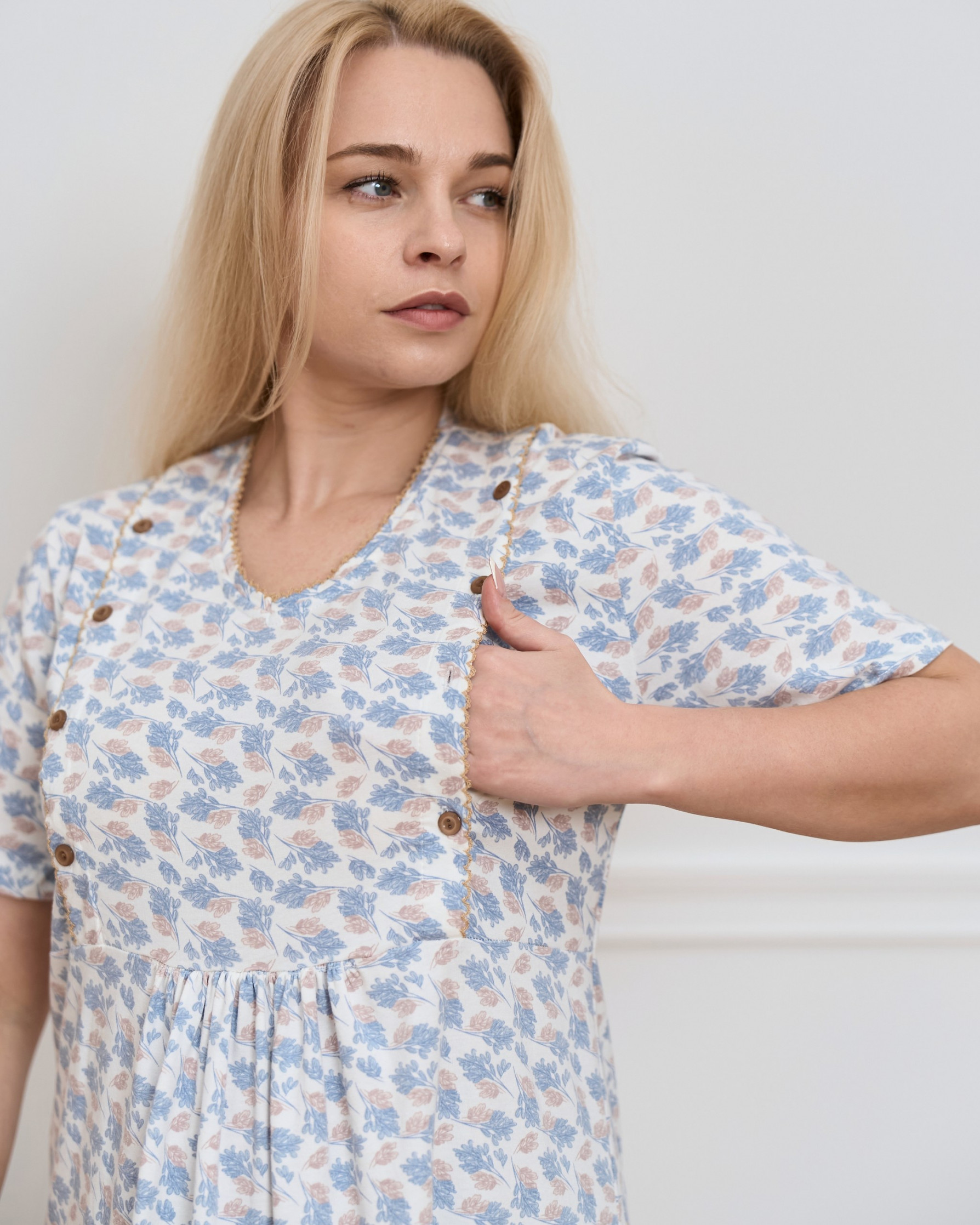 Жіноча сорочка для годування - квітковий принт