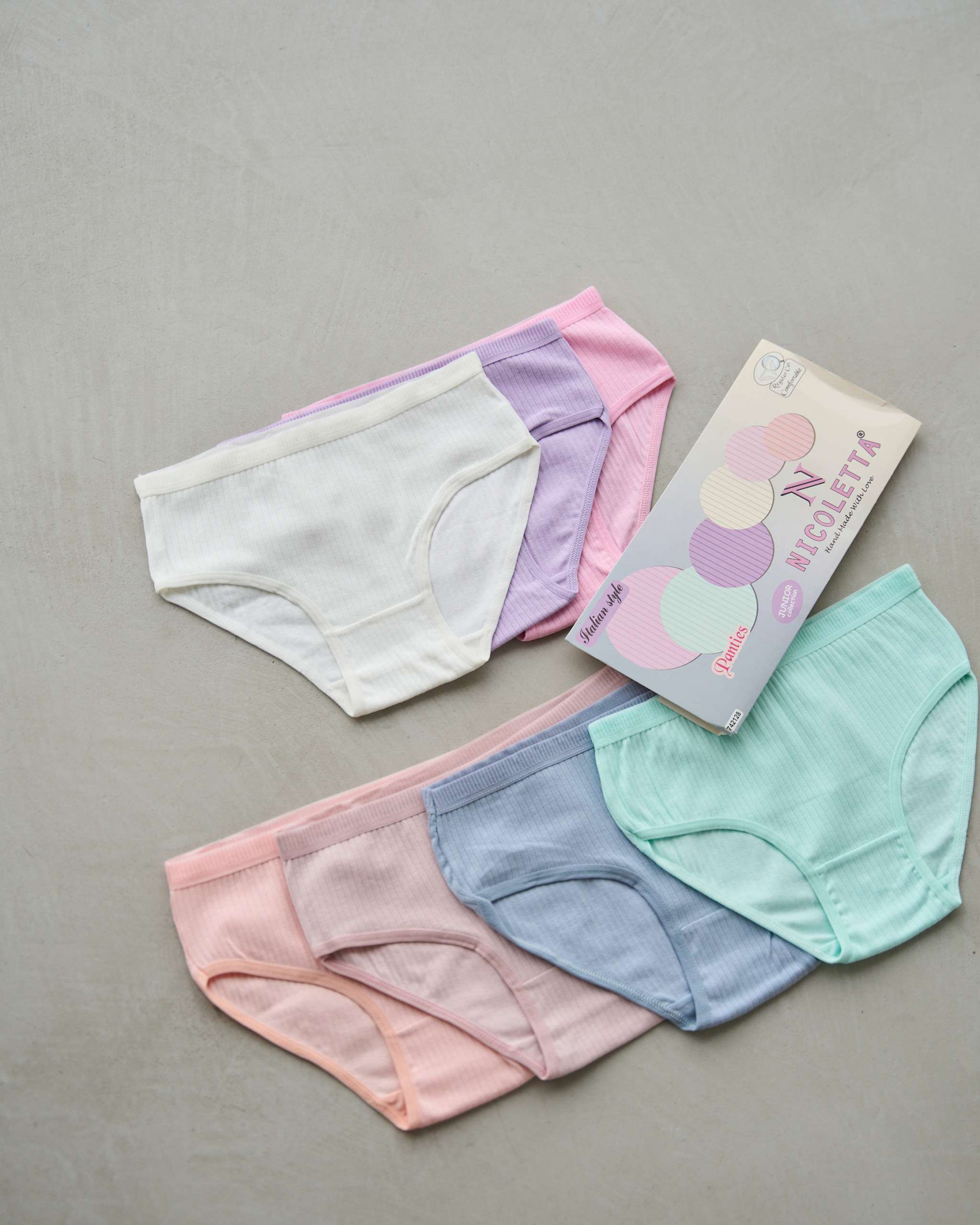 Набір підліткових трусиків тижневок в рубчик - 7 шт. - 742128