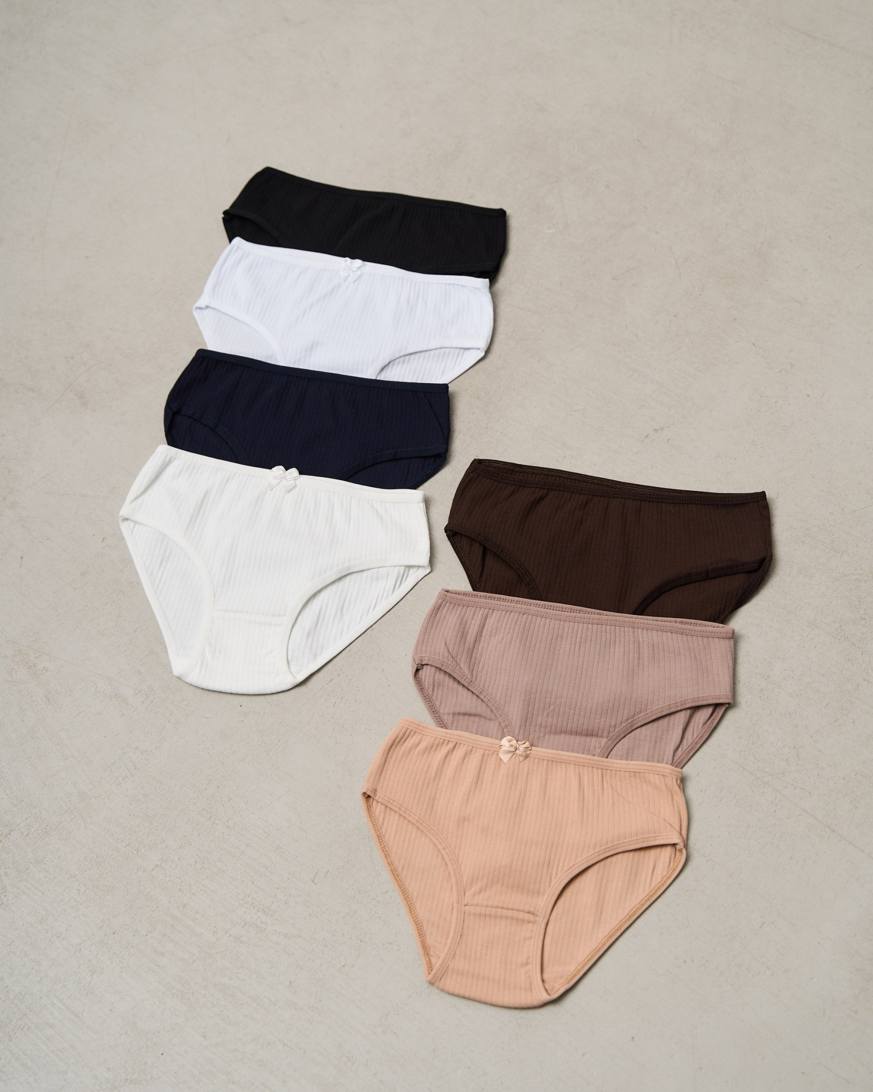 Набір підліткових трусиків тижневок в рубчик - 7 шт. - 742139