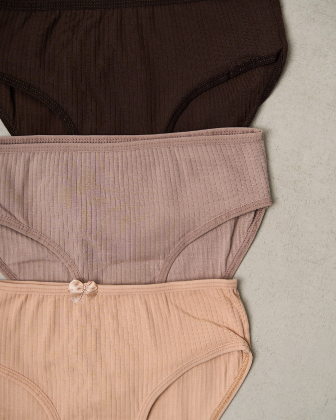 Набір підліткових трусиків тижневок в рубчик - 7 шт. - 742139