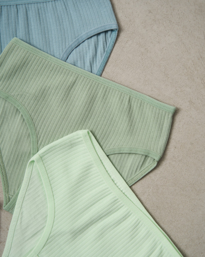 Набір підліткових трусиків тижневок в рубчик - 7 шт. - 742156