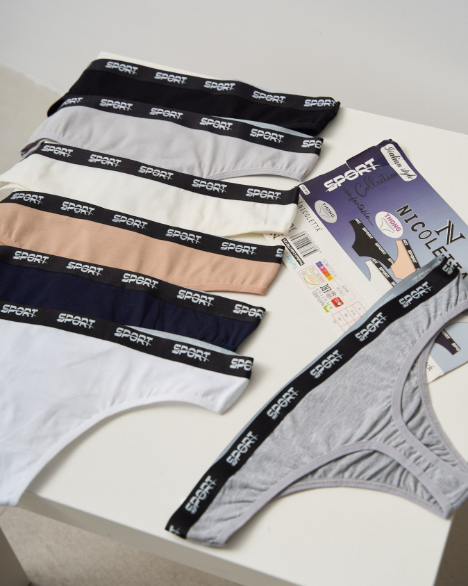 Набір жіночих стрінгів тижневок - 7 шт. - 798125