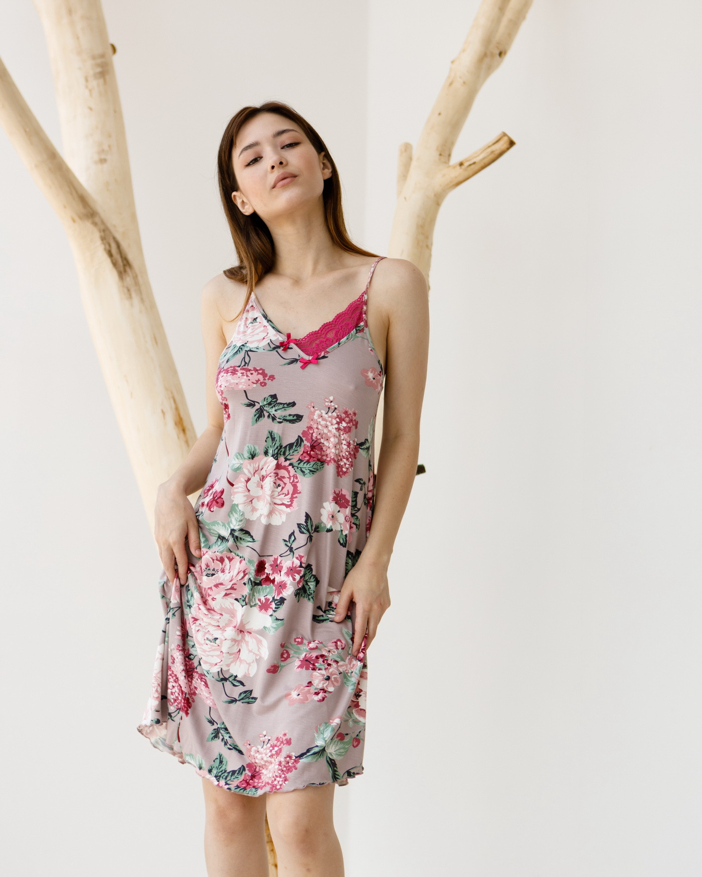 Віскозна сорочка з півоніями