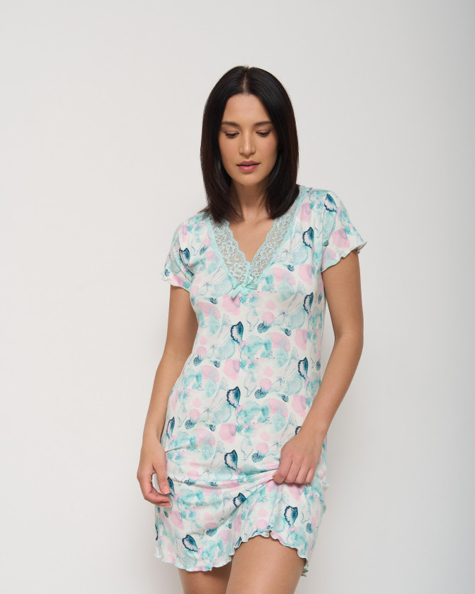 Жіноча сорочка з кольоровими візерунками - віскоза