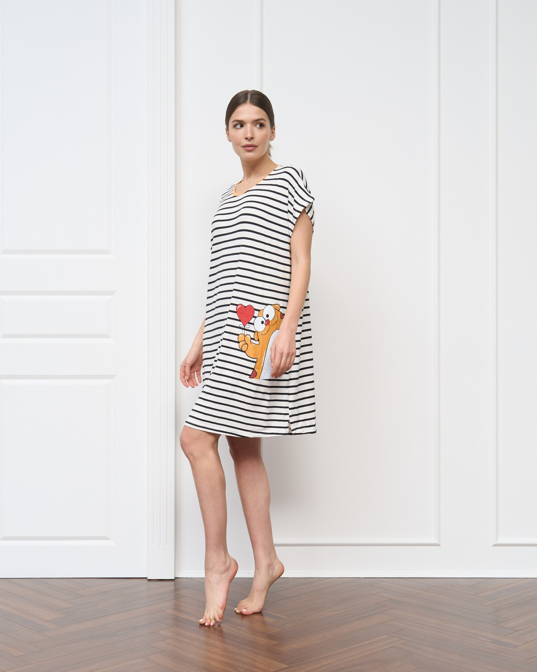 Жіноча туніка вільного крою у смужку - Котик