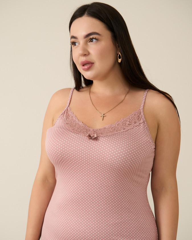 Віскозна сорочка на тонкій бретельці - Plus Size