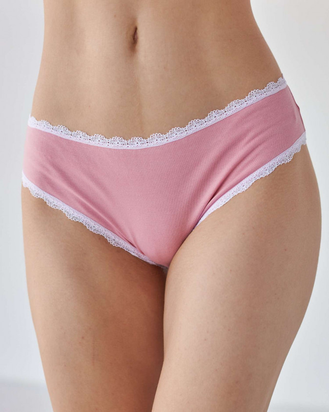 Жіночі трусики з мереживом - рожевий мікс