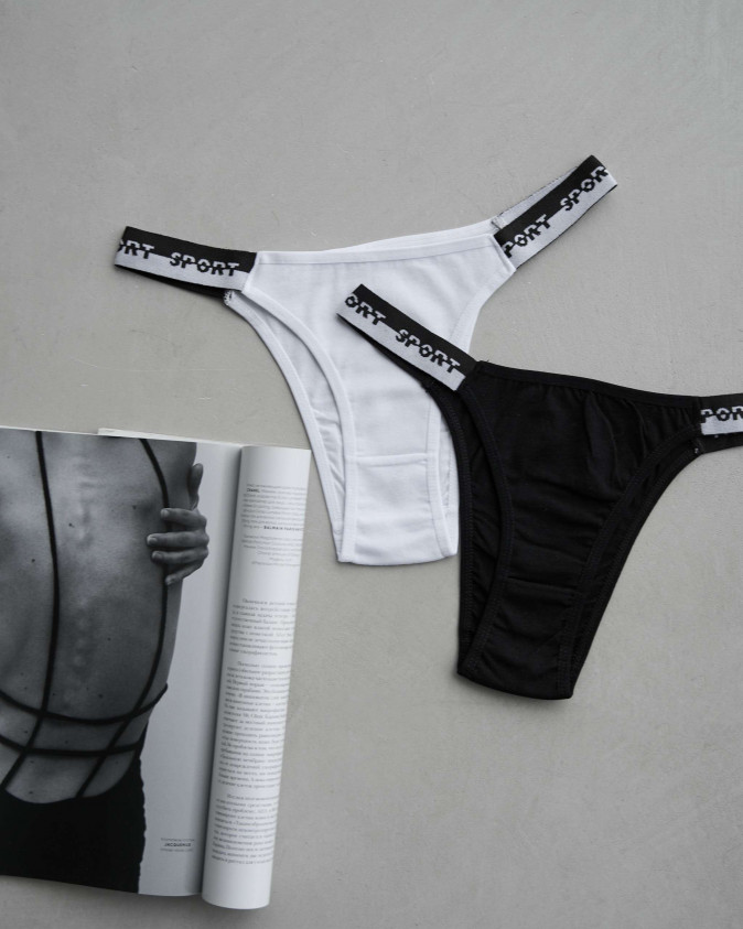 Трусики-танга жіночі однотонні - Sport по резинці