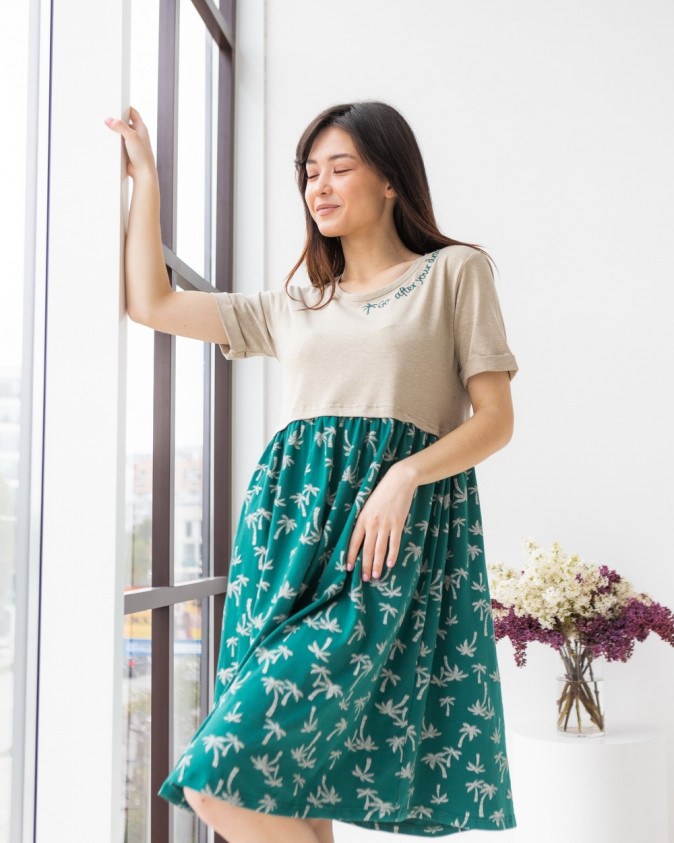 Жіноча сукня з рукавчиком - пальми