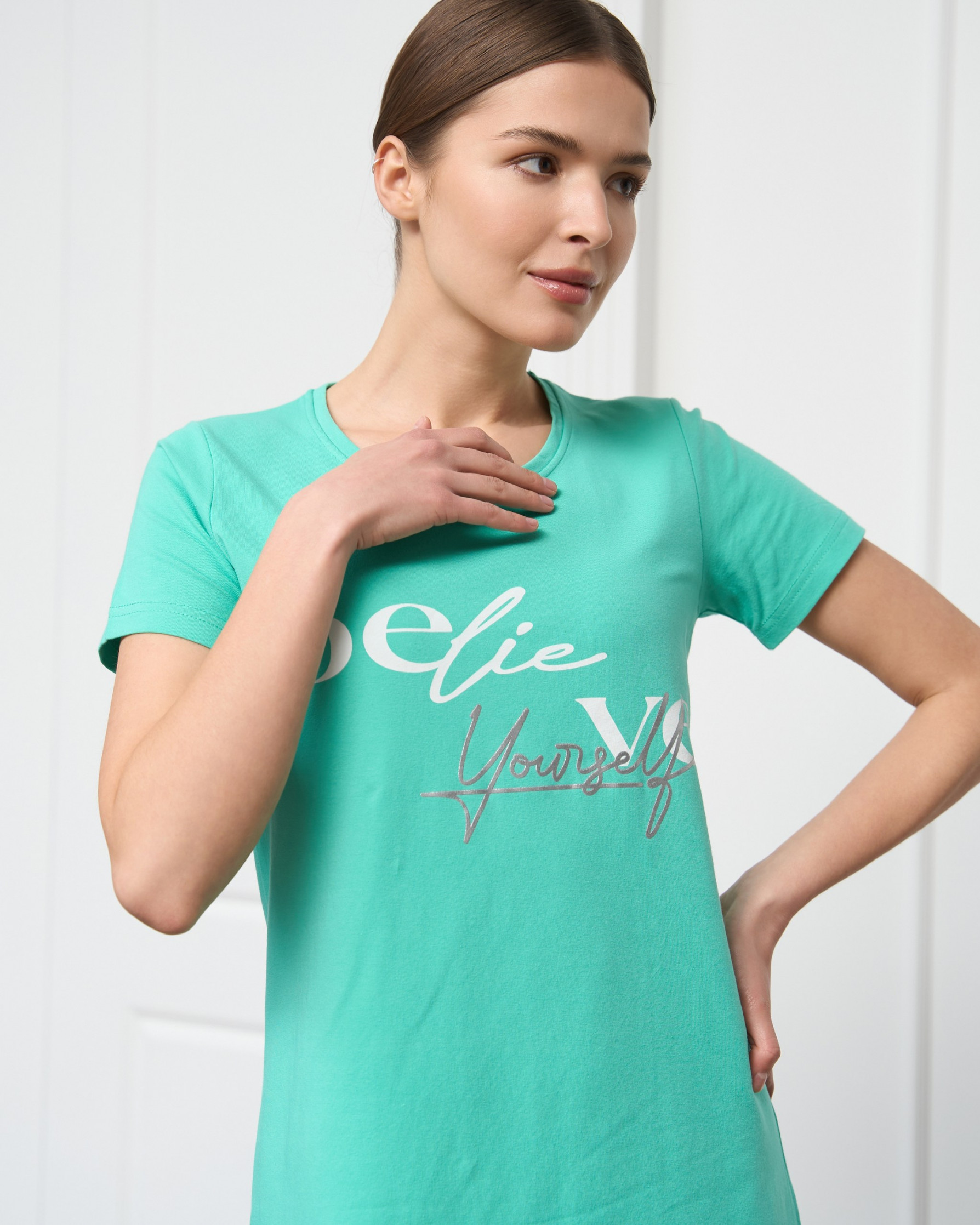 Жіноча туніка з рукавом бавовна - Believe in yourself