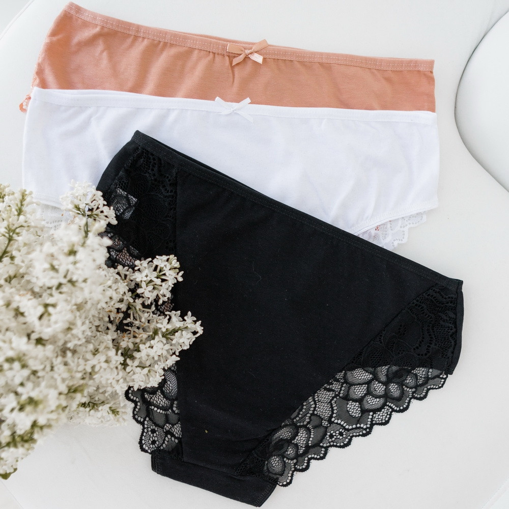 Батальні труси з мереживом - базові кольори