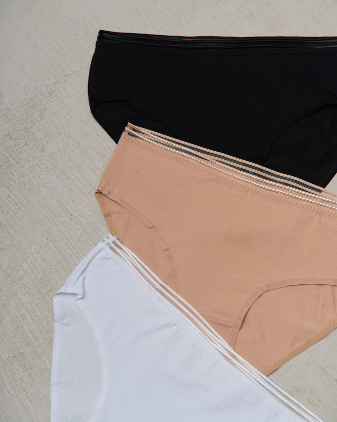 Жіночі трусики Plus Size зі смужками по резинці - базовий мікс