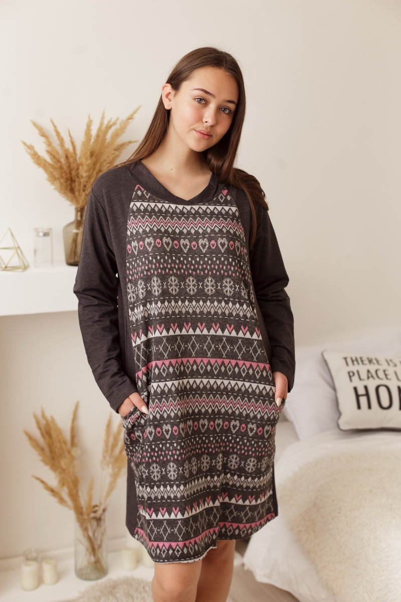 Туніка з довгим рукавом - в'язаний візерунок