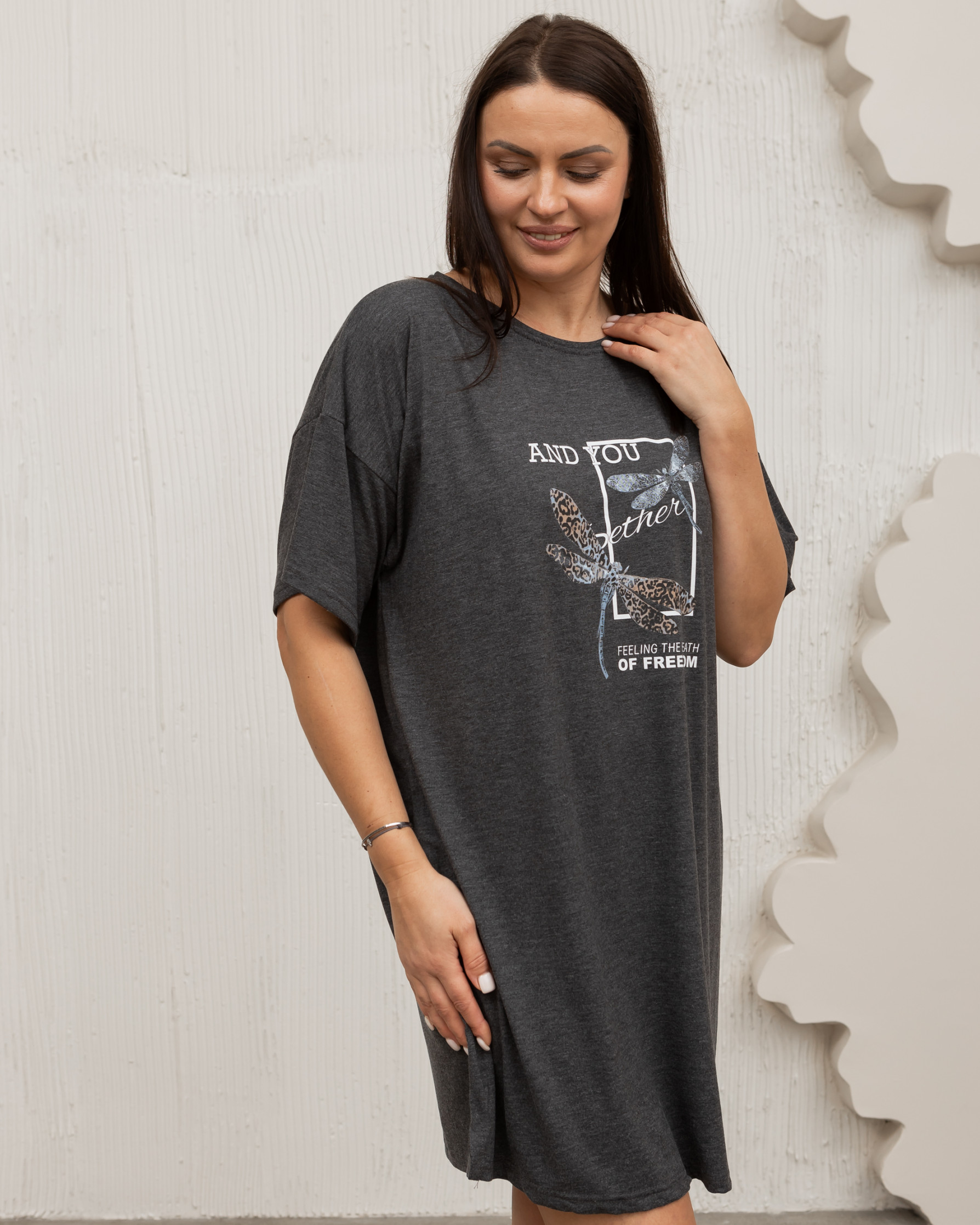 Віскозна жіноча сорочка з бабками - Plus Size