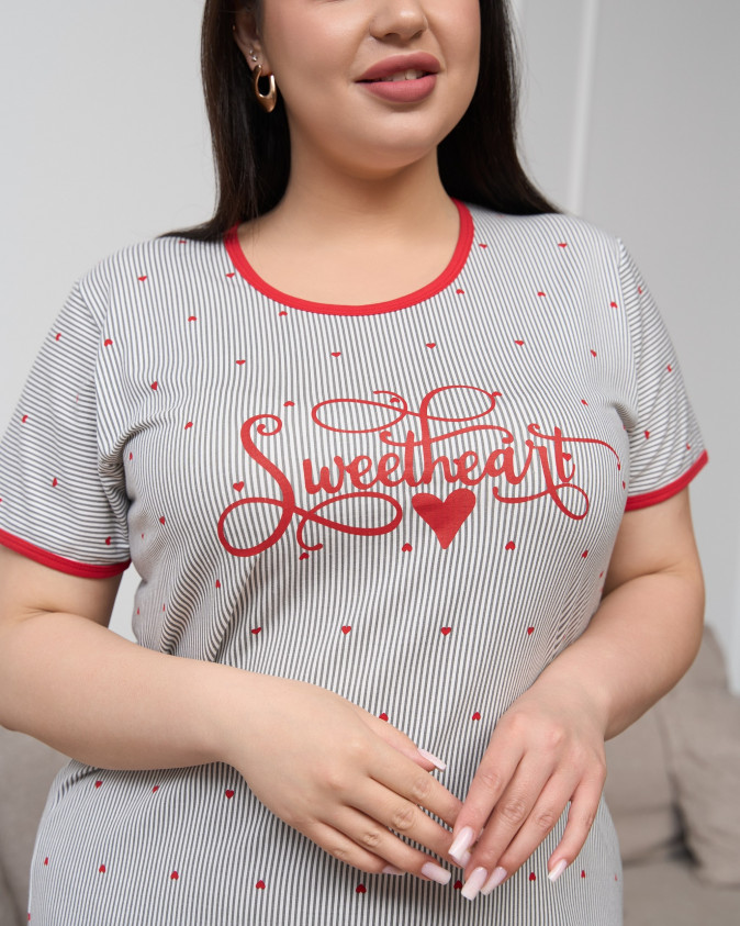 Туніка Plus Size з коротким рукавом - Sweet heart