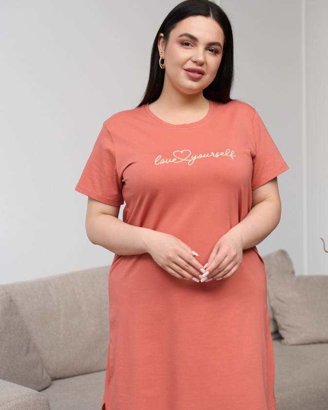 Туніка з коротким рукавом Plus Size - Love yourself