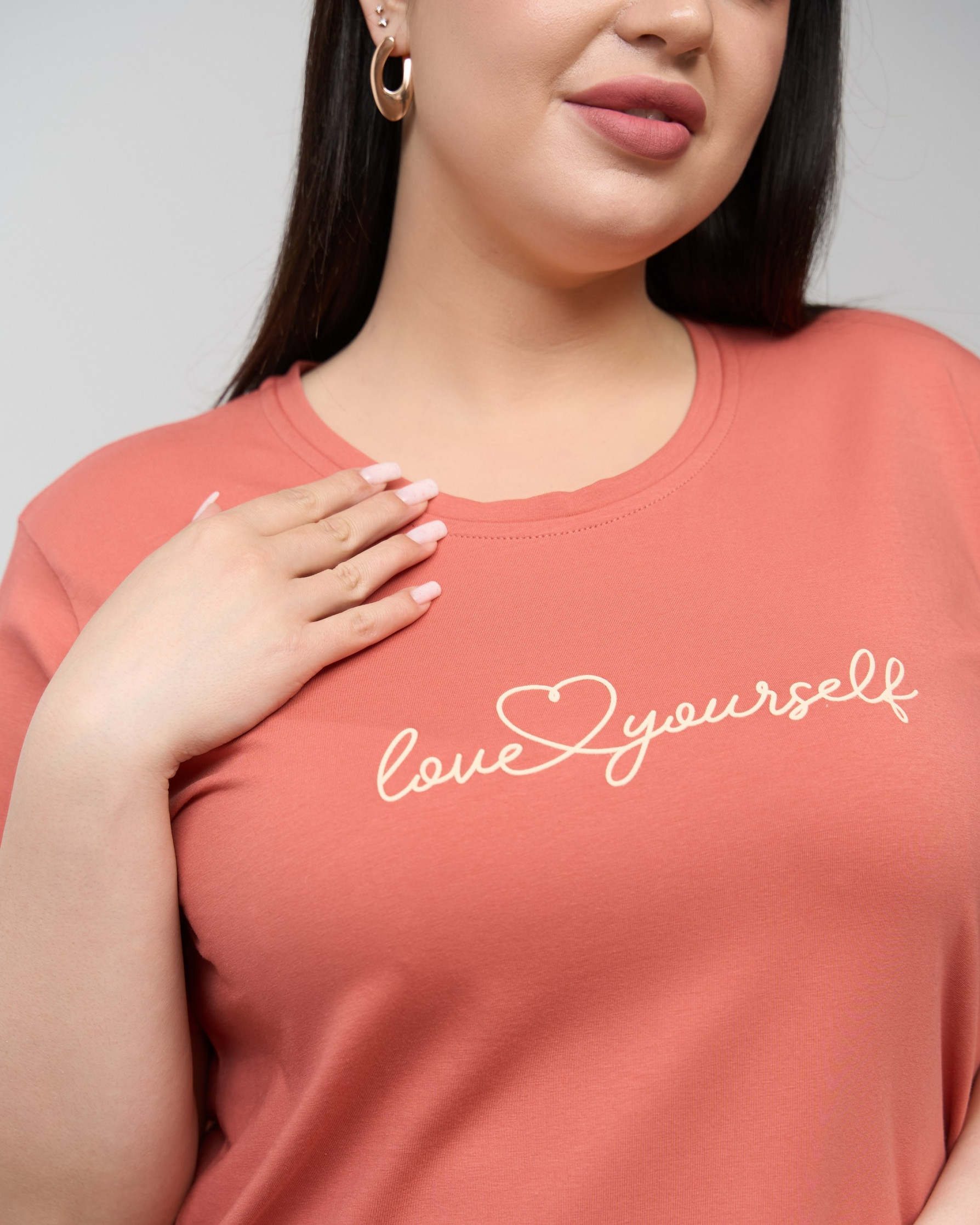 Туніка з коротким рукавом Plus Size - Love yourself