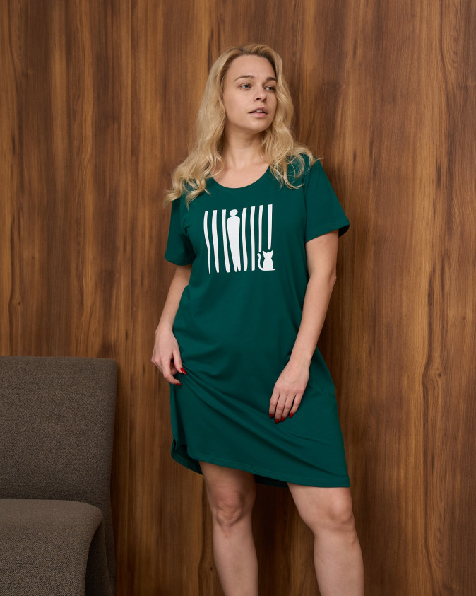 Туніка з коротким рукавом Plus Size - Людина і кіт