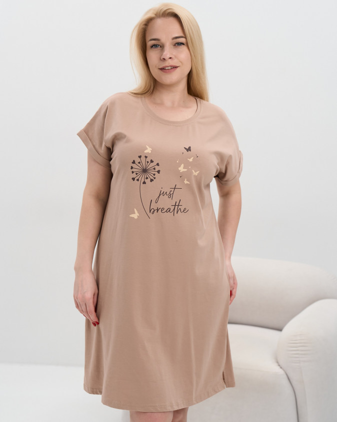 Туника Plus Size с рукавчиком хлопок - Одуванчик