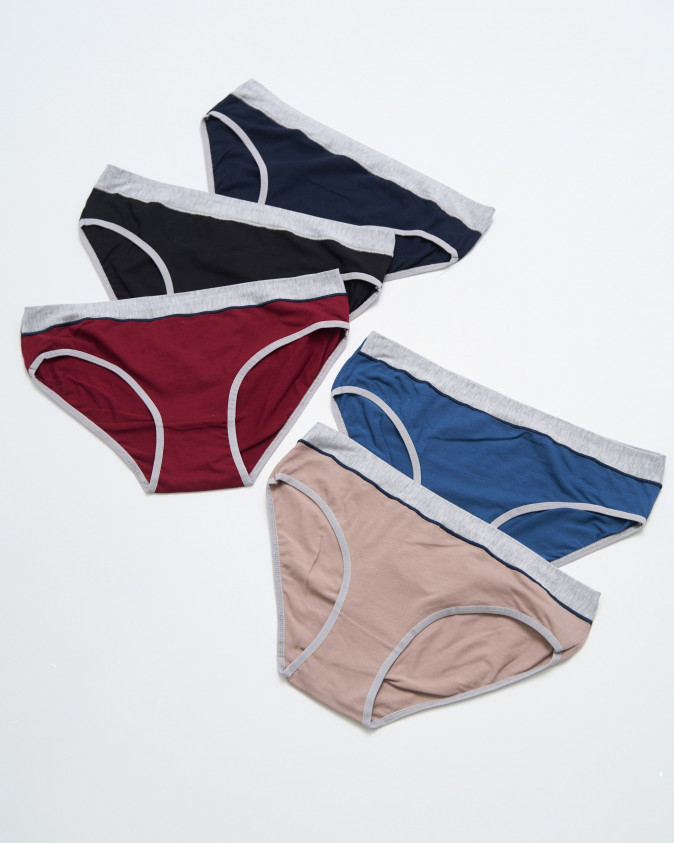 Женские трусики Plus Size однотонные - широкая резинка