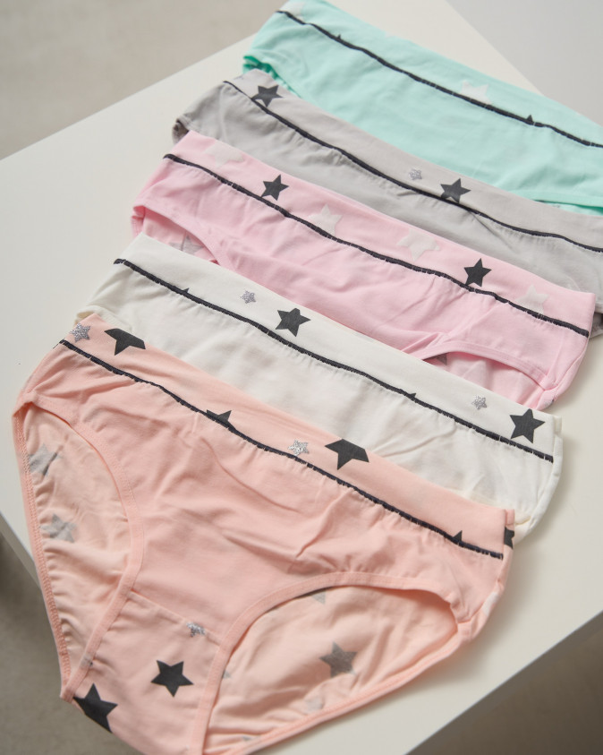 Жіночі трусики Plus Size бавовняні  - в малюнок із зірочками