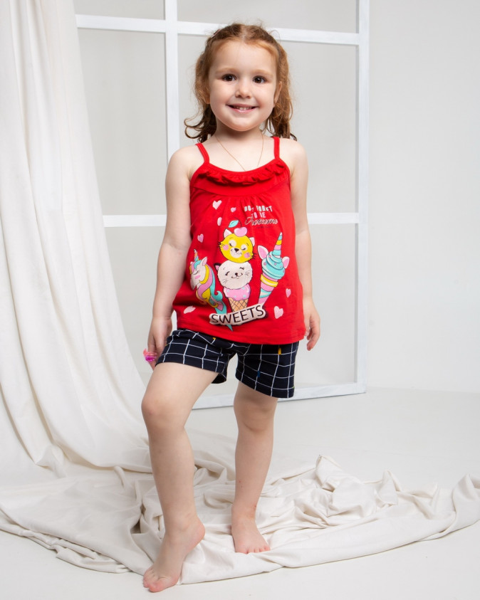 Комплект на дівчинку з тонкими бретелями - Морозиво