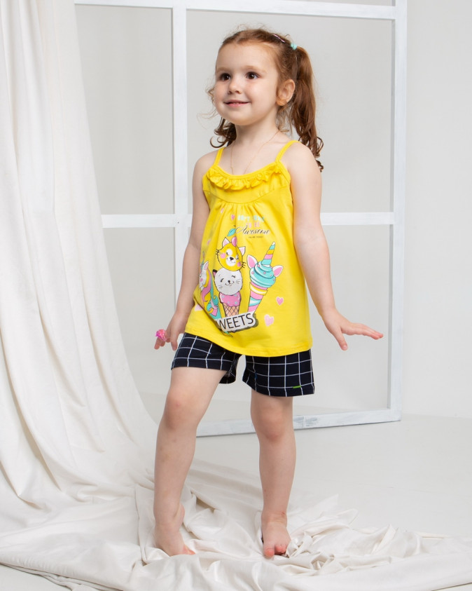 Комплект на дівчинку з тонкими бретелями - Морозиво