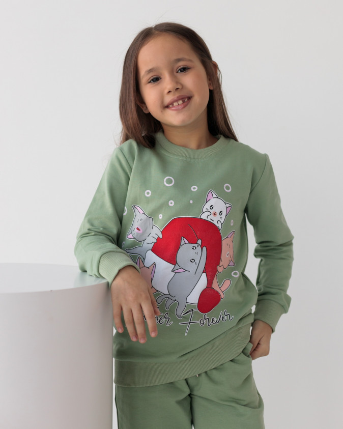 Комплект на дівчинку зі штанами Байка - коти