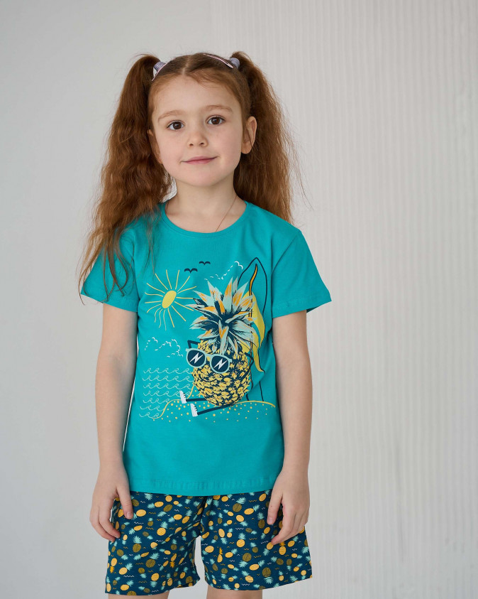 Комплект для дівчаток із шортами - Ананас