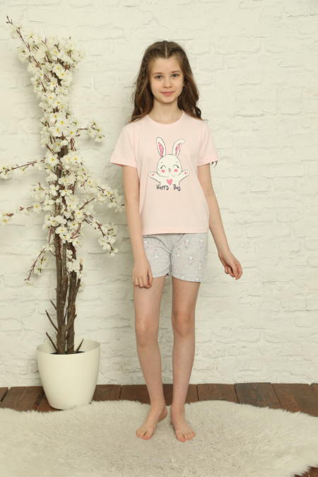 Комплект для дівчаток із шортами - Зайчик