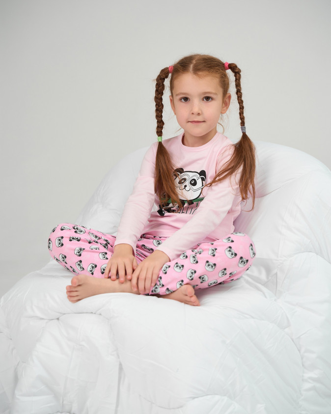 Комплект на девочку со штанами - Панда