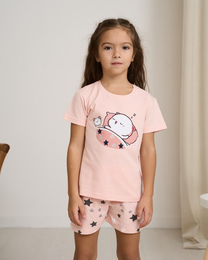 Комплект для девочек с шортами - Будильник