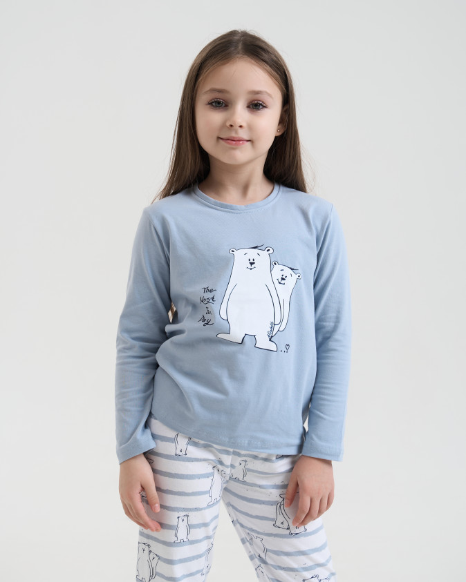 Піжама на дівчинку - Полярні ведмеді - Family look мама/донька