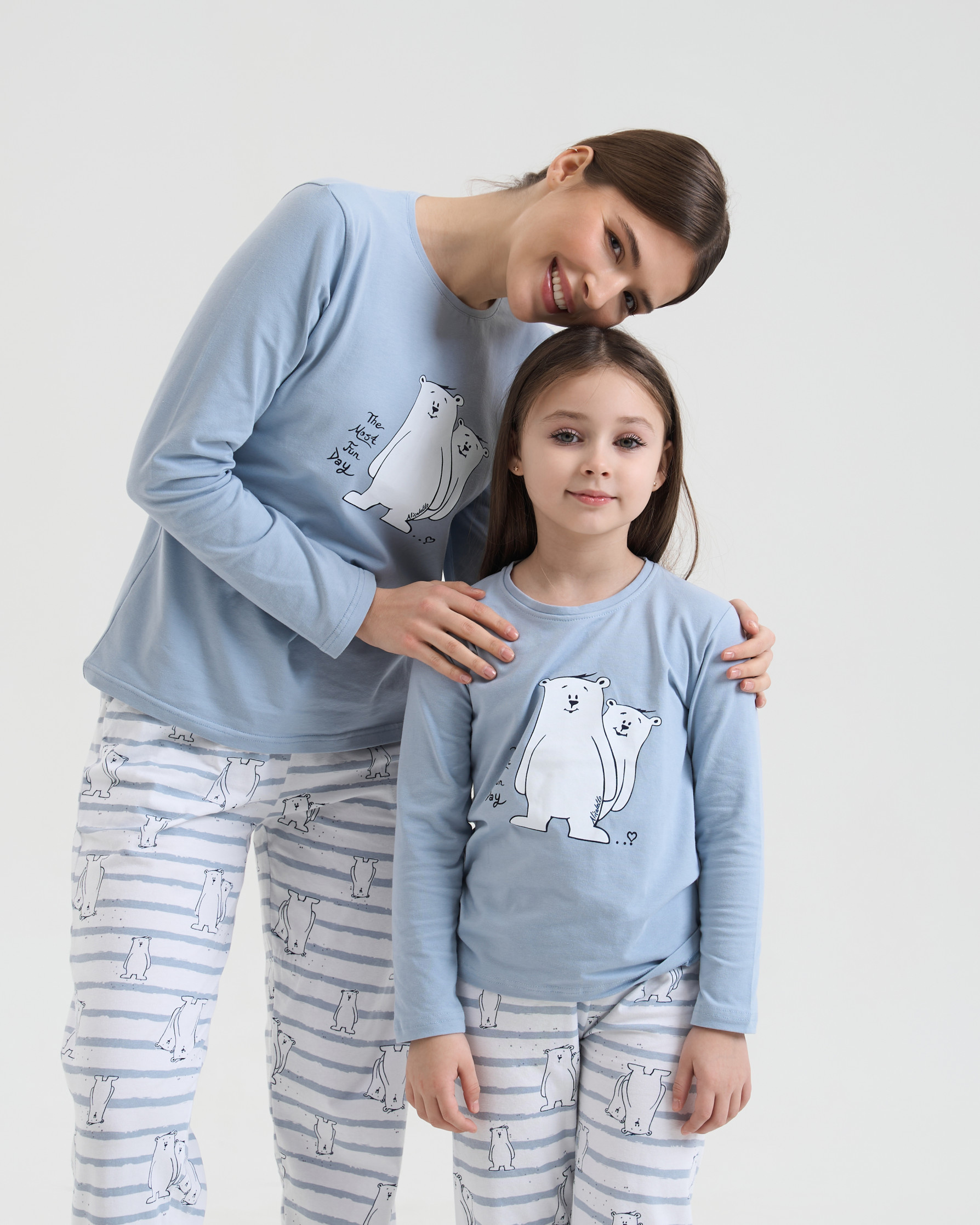 Пижама на девочку - Полярные медведи - Family look мама/дочка