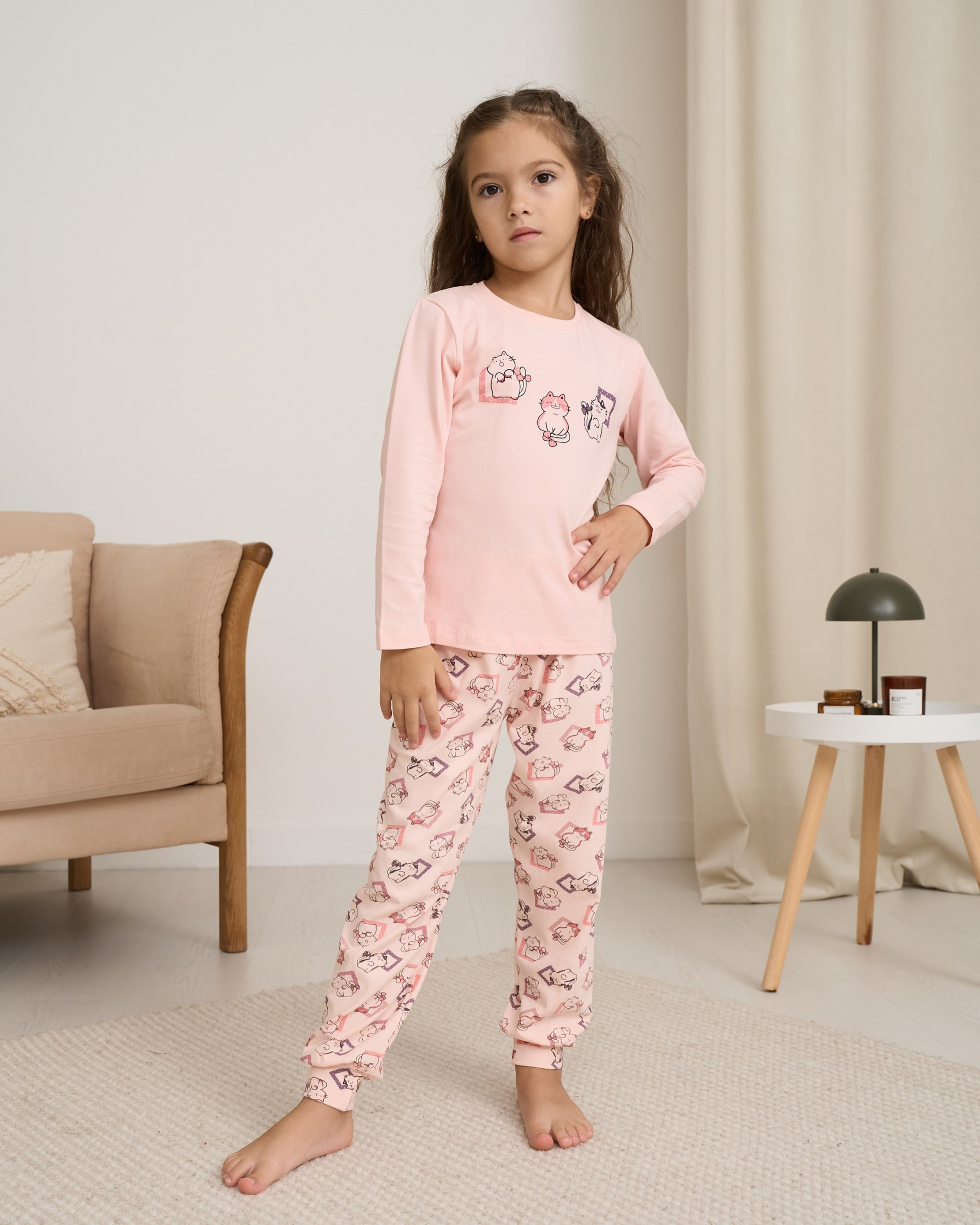 Комплект на дівчинку зі штанами - Котики