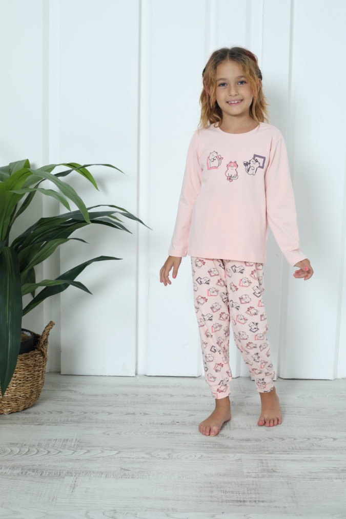 Комплект на девочку со штанами - Котики