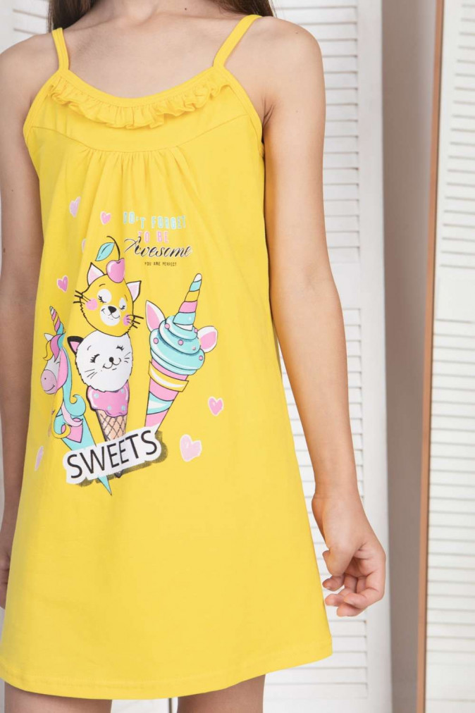 Сукня з тонкими бретельками на дівчинку - Sweets