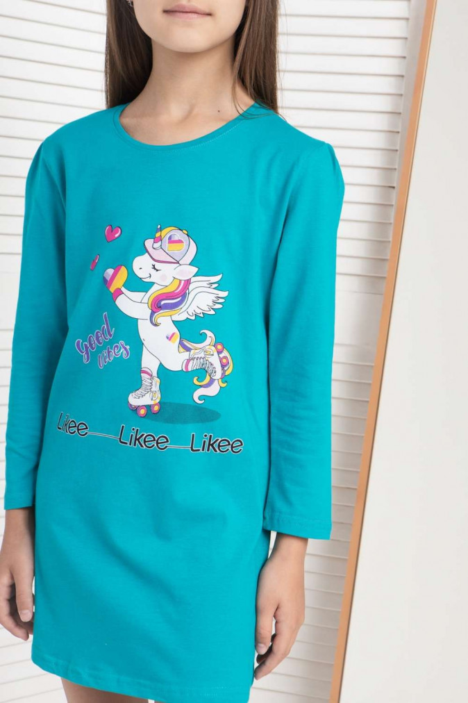 Туніка на дівчинку з довгим рукавом - Єдиноріг Likee