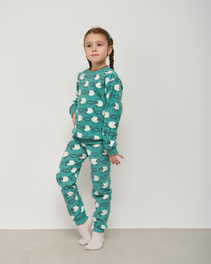 Теплий комплект на дівчинку зі штанами - Баранчики - Фліс