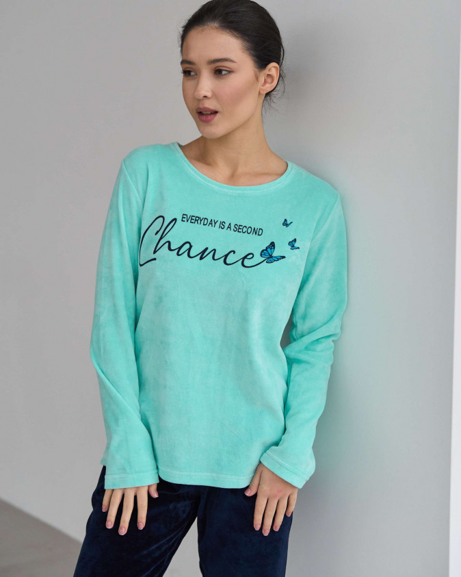 Жіночий костюм зі штанами - Chance - Велюр