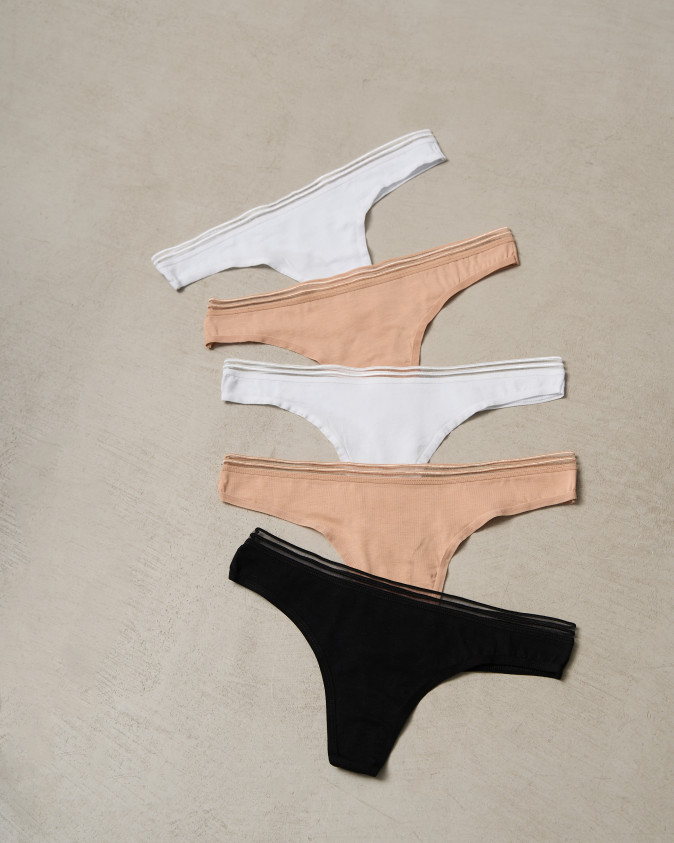 Жіночі стрінги зі смужками зверху - базові кольори