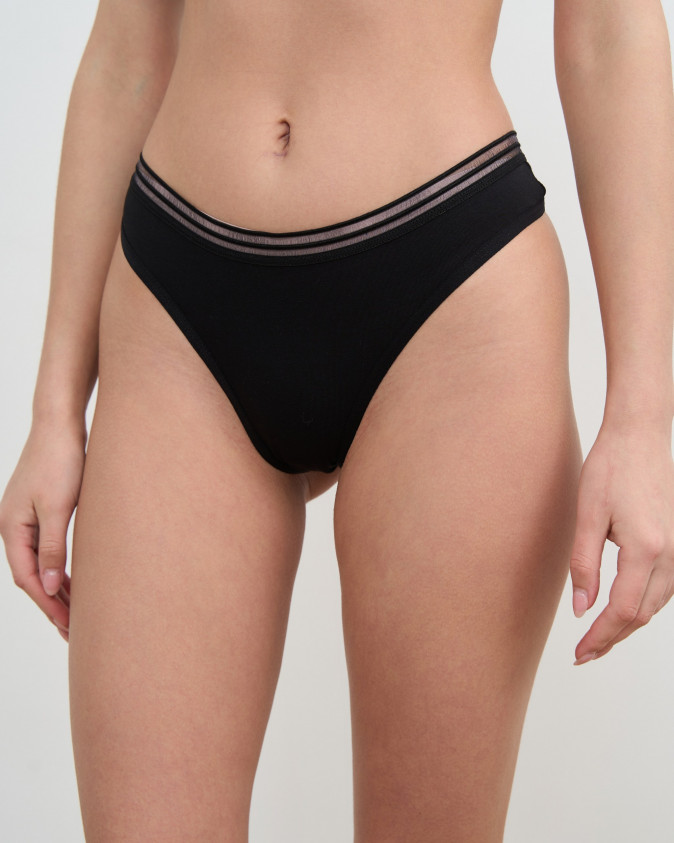 Жіночі стрінги зі смужками зверху - базові кольори