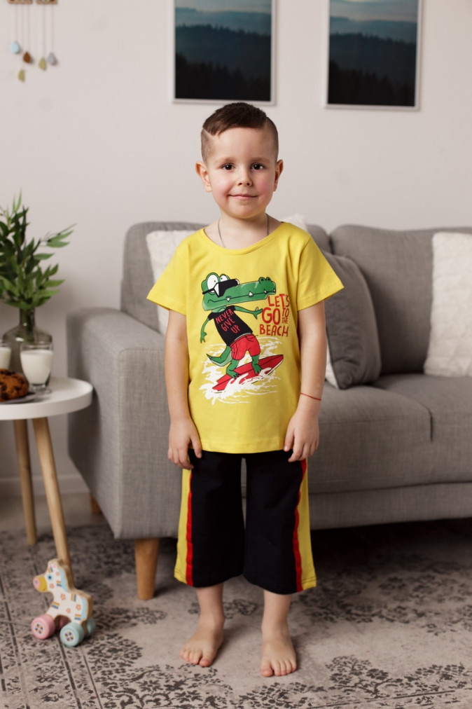 Комплект бермуди і футболка - Крокодил на морі