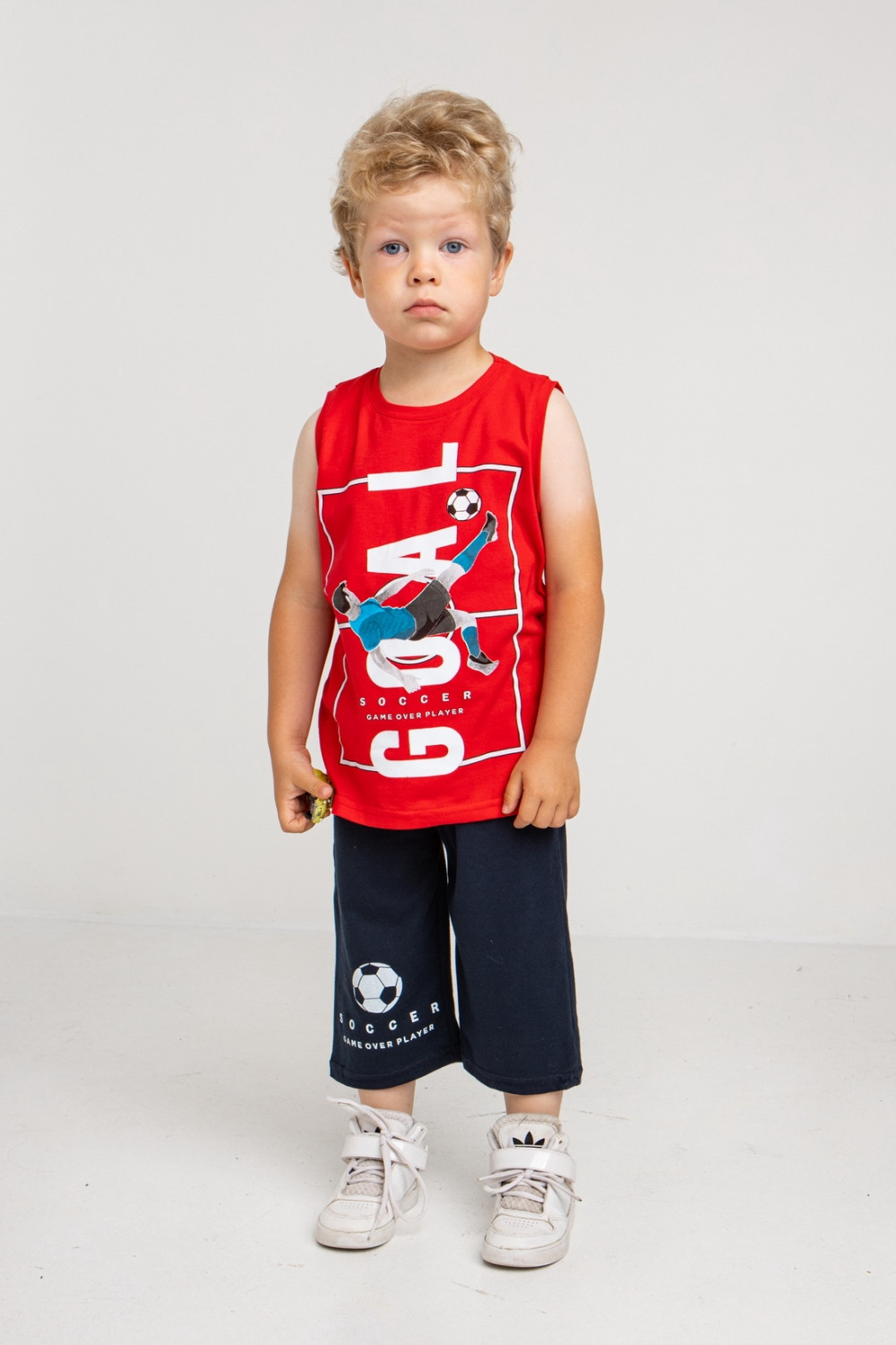 Комплект с капри на мальчика - майка Goal