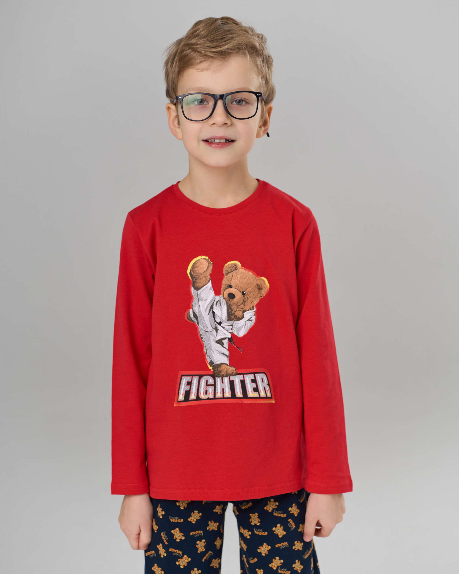 Детская пижама для мальчика - медведи по штанам