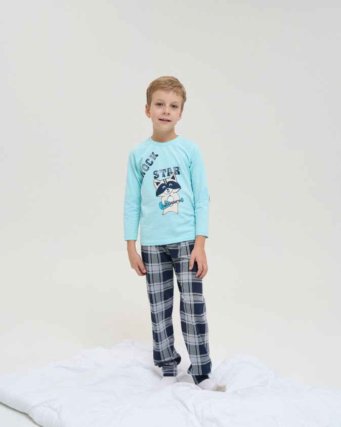 Дитяча піжама для хлопчика - Єнот-рок-зірка