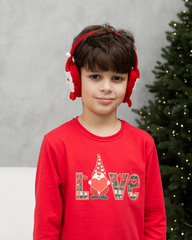 Дитяча піжама для хлопчика зі штанами - Новорічна Love - Family look для родини