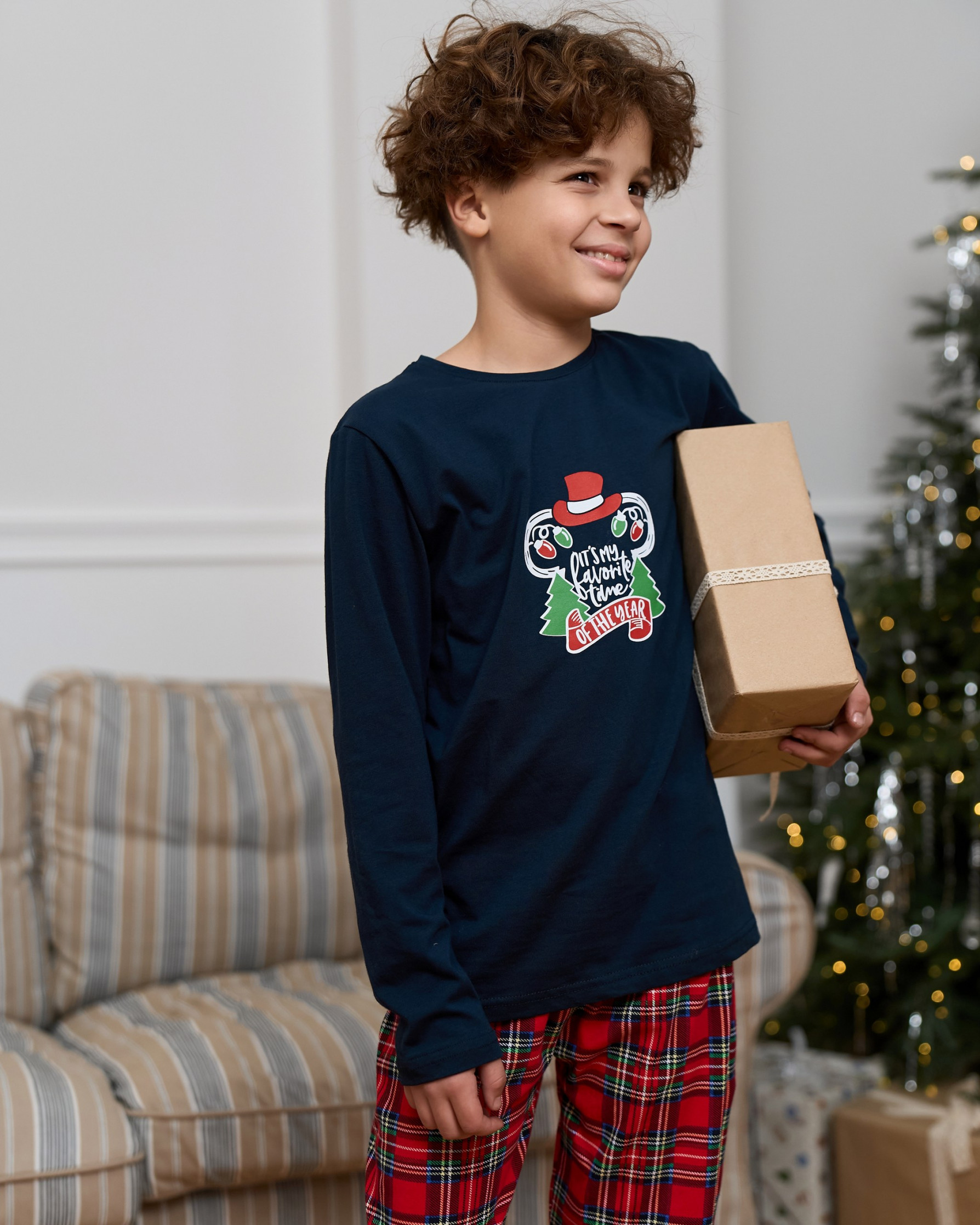 Дитяча піжама для хлопчика - Новорічна Міккі - Family look для родини