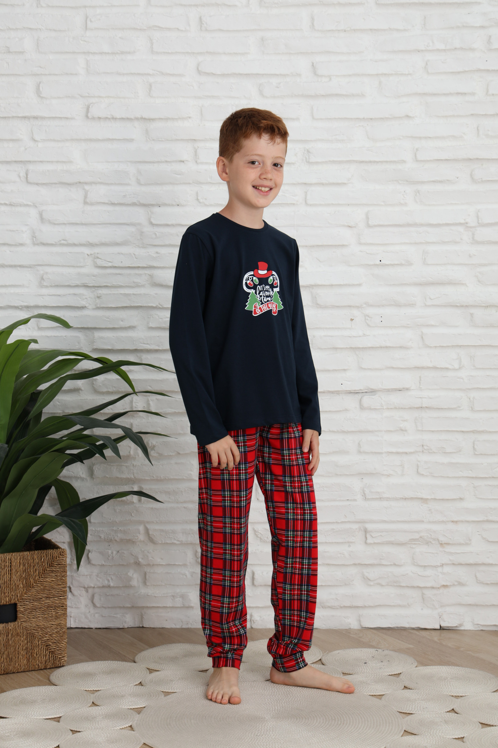 Дитяча піжама для хлопчика - Новорічна Міккі - Family look для родини