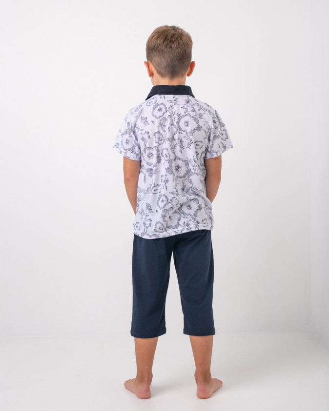 Комплект з капрі для хлопчика - квітковий орнамент